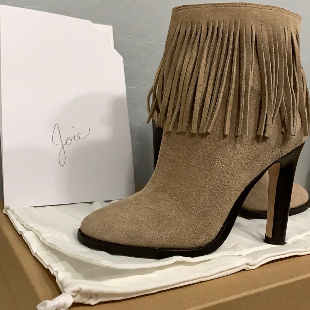 Joie Cambrie Fringe Bootie Beige 36.5 size